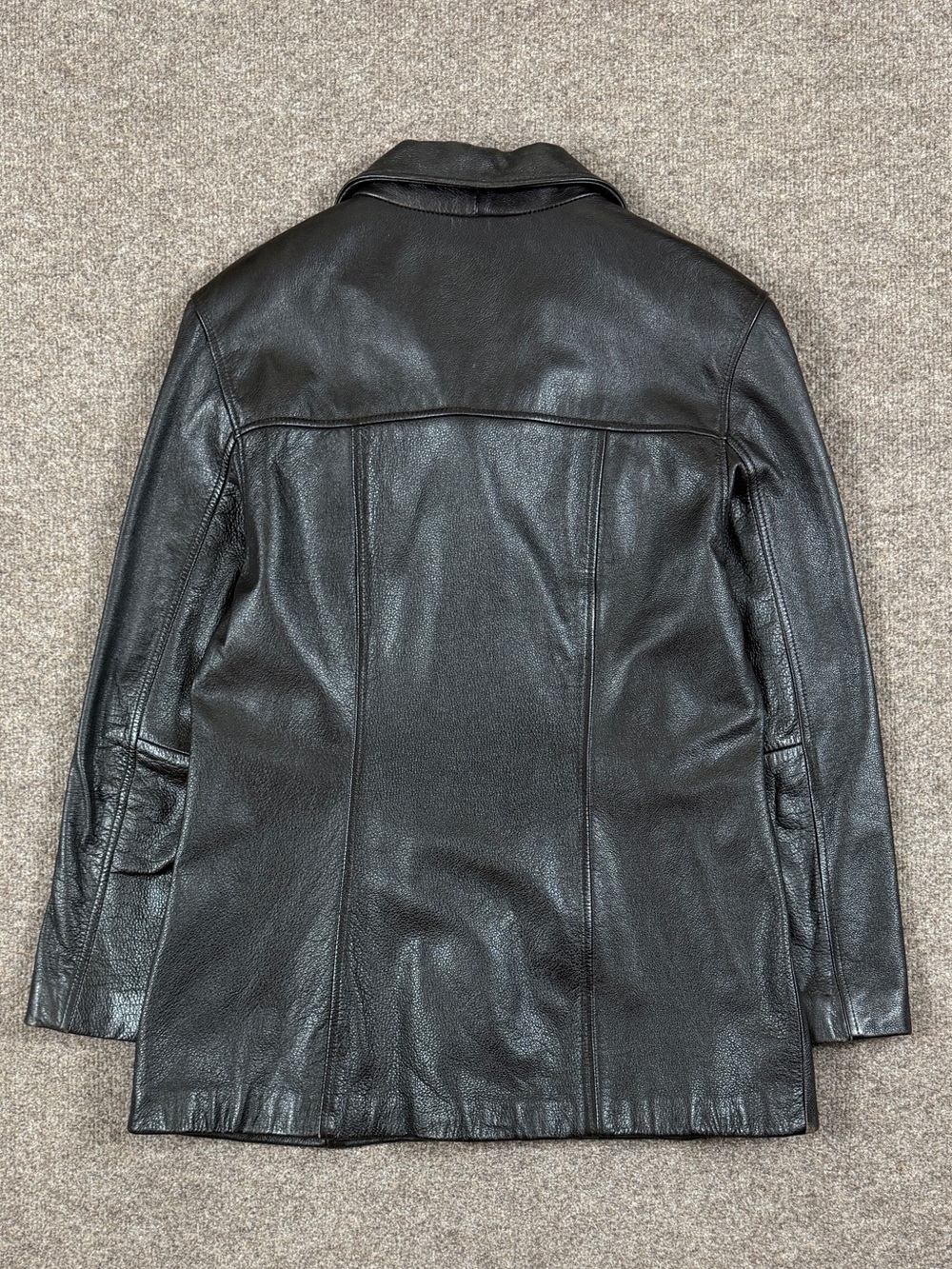Vintage Wilsons Brown Leather Button Front Blazer Jacket Women’s Large Y2K 90s - Picture 3 of 10